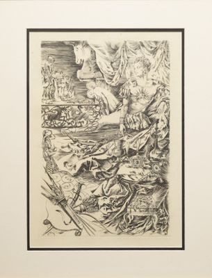 un dessin en noir et blanc représentant un homme dans un bateau, entouré d'animaux