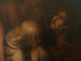a painting of a woman holding a child in her lap