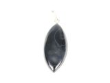 an image of a black stone pendant with a white background