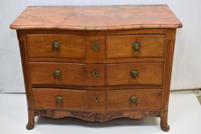 Petite COMMODE en bois teinté ouvrant par 5 tiroirs, plateau…