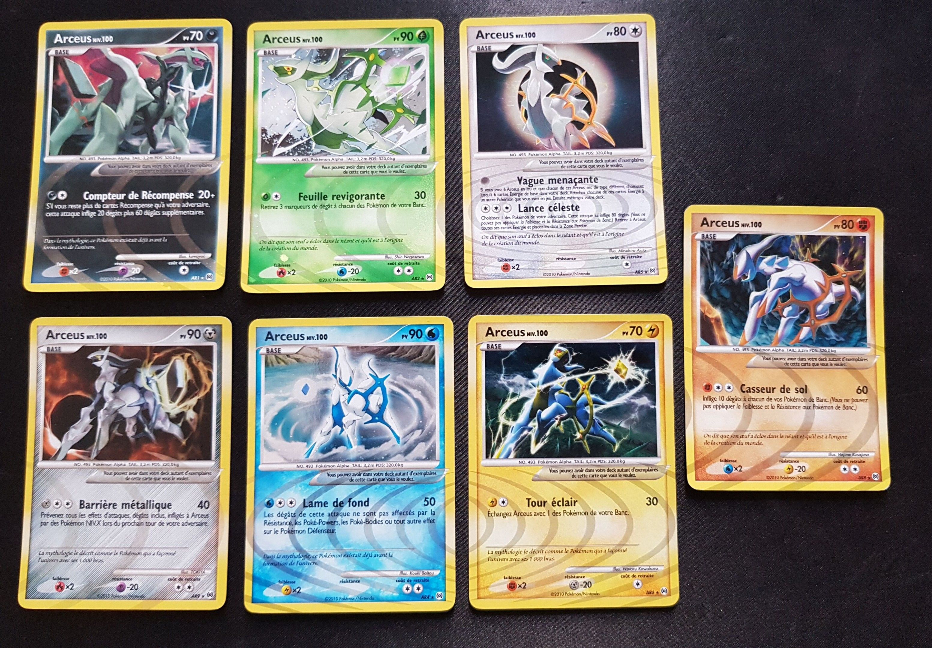 PLATINE ARCEUS - Lot 7 arceus AR 1/2/3/ - 7 cartes pokémon