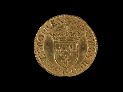 HENRI III Ecu d’or au soleil A/ HENRICVS III DG G FR ET POL … - Photo 1