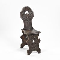 Paire de chaises escabelle en chêne dossier violonné (photo 3)