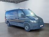 an image of a blue van in a white room