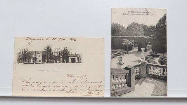 Guéret Lot 4 de 2cpa. Carte précurseur Place Bonnyaud, avec bâtim...