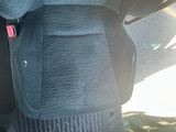 a picture of a seat in a car with the back of it ' s seat folded down