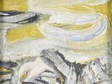 une peinture représentant un vase contenant une fleur