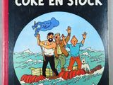 La couverture du livre « Coke en stock » est posée sur une table.