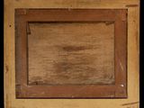 an old picture of a picture of a wooden frame on a black background