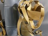 two buckets and a bag on the table