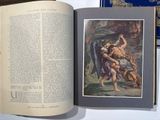 an open book with a picture of a man holding a sword