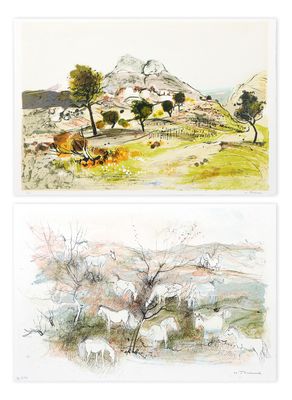 Michel JOUENNE (1933-2021) Verger à Gigondas / Chevaux en Ca…