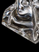 DAUM France : Bougeoir en cristal moulé et pressé à deux bra… (photo 3)