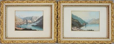 Ecole suisse du XIXe s. Hospice du Saint Bernard / Château d…