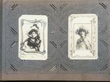two pictures of a woman and a man in a picture book