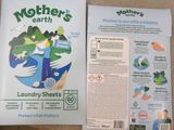 a bag of laundry sheets and a packet of mother ' s earth laundry sheets