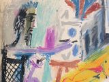 a picture of a painting on the wall of a room