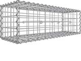 une cage métallique munie d'une poignée métallique sur fond blanc