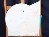 a picture of a chair with a piece of paper on top of it