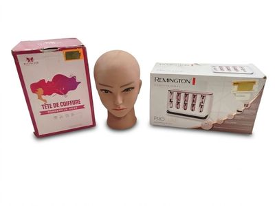 a mannequin head next to a box of condoms