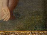 an image of a painting of a woman in a white dress