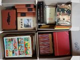 a box full of books that are sitting on a table