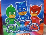 a close up of a box of pj masks on a table