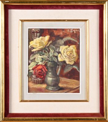 Fernand MAJOREL (1898 - 1965) Nature morte aux roses
