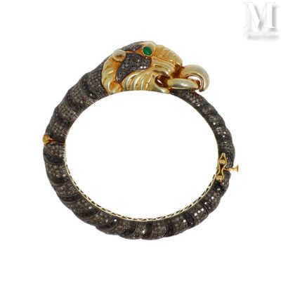 Bracelet tigre Bracelet rigide en vermeil et argent (800°/°°…