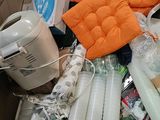 a cardboard box filled with various items that are in it