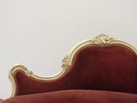 Banquette style Louis XV en bois mouluré et sculpté laqué cr… (photo 4)