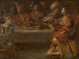 an image of a painting of a group of people sitting around a table