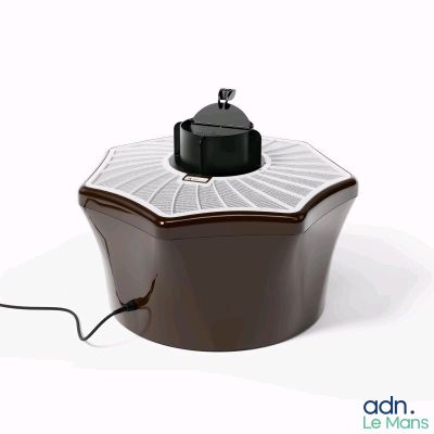 an image of a brown and white air fryer on a white background