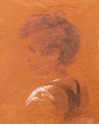 L. BAILY (XXe siècle) - "Portrait de jeune garçon", techniqu…