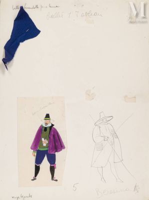 an image of a drawing of a man in a purple coat and hat