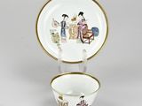 a chinese porcelain tea cup and saucer, 20th century