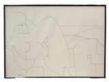 an image of a drawing of a woman sitting on a bench