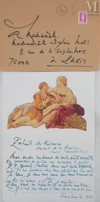 MATHIEU Georges (1921-2012) Lettre manuscrite, 1990