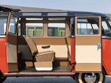 a red and tan van with its doors open