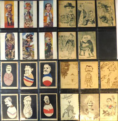 Caricatures politiques : 82 CPA illustrtions par Mille, Rostro, Bianco