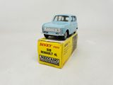 a blue toy car sitting on top of a yellow box