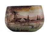 a picture of a vase with a painting on it