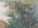 a painting of a man riding a horse in a field