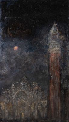 Hervé THIBAULT (né en 1944) Venise, San Marco sous son mante… - Photo 1