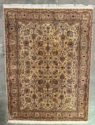 an antique persian rug is on display in a museum