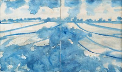 T'ANG HAYWEN (1927-1991), "Composition ou Paysage", Diptyque…