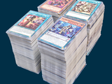 a lot of cards stacked on top of each other
