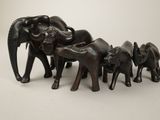 un petit groupe d'éléphants qui se tiennent tous ensemble