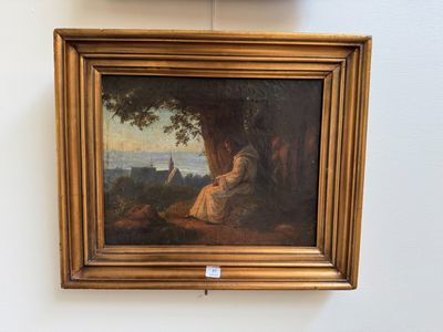 Ecole du XIXe siècle Moine en méditation