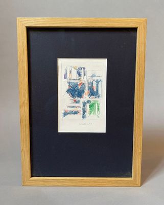 painting of a man sitting in a chair with a cat on his lap